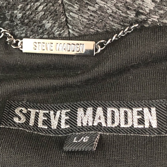 Steve Madden Asymmetrical Zip Fleece Coat Gray Lg - Picture 4 of 8